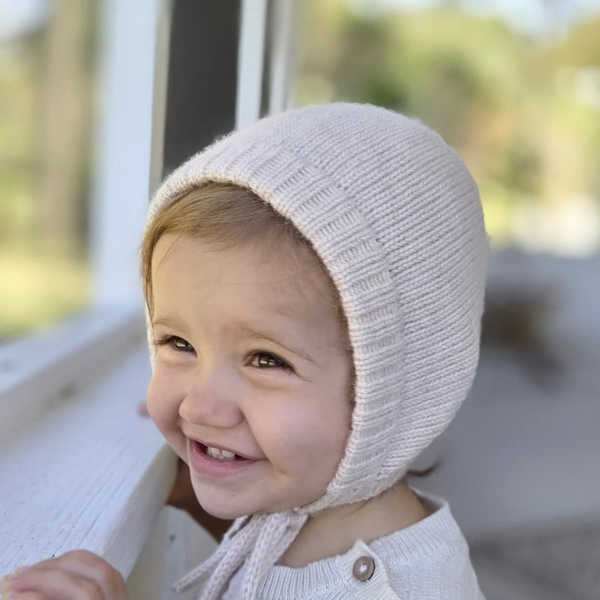 Cashmere Knit Baby Bonnet: Soft, Warm, Handmade in USA
