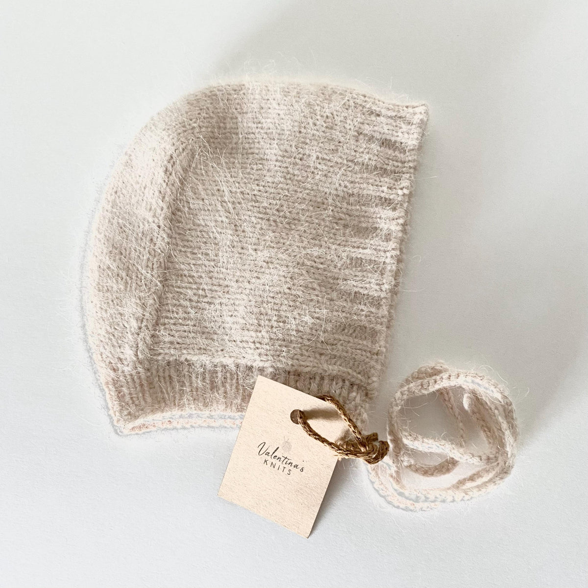 Angora Alpaca Knit Baby/Toddler Bonnet: Handmade Winter Hat