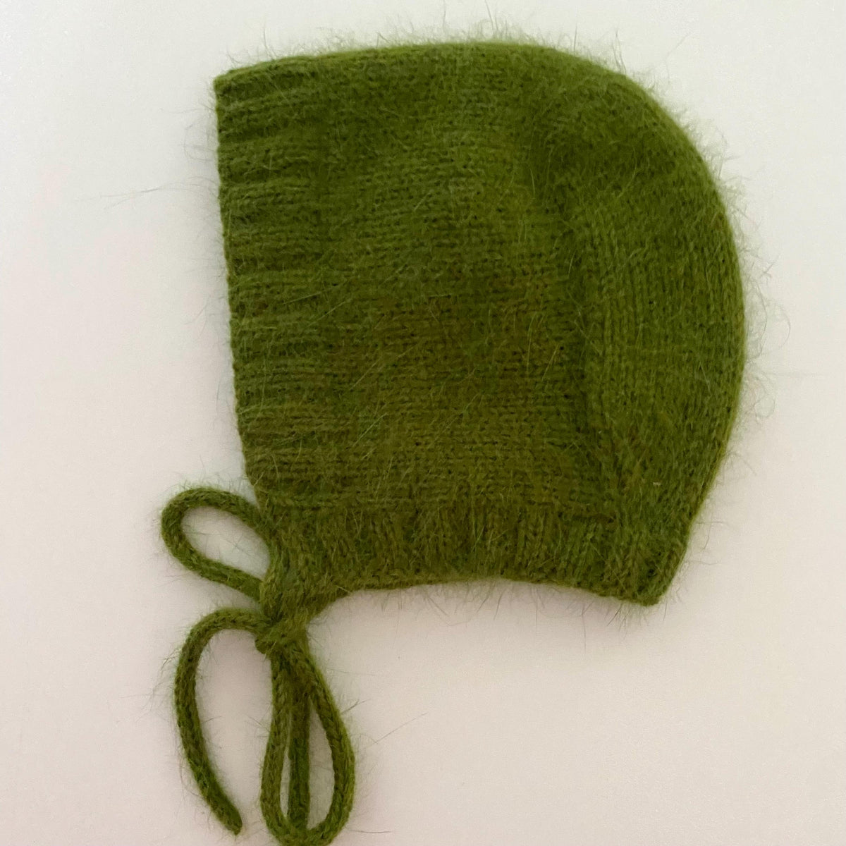 Mink Alpaca Knit Baby Bonnet: Handmade Winter Hat
