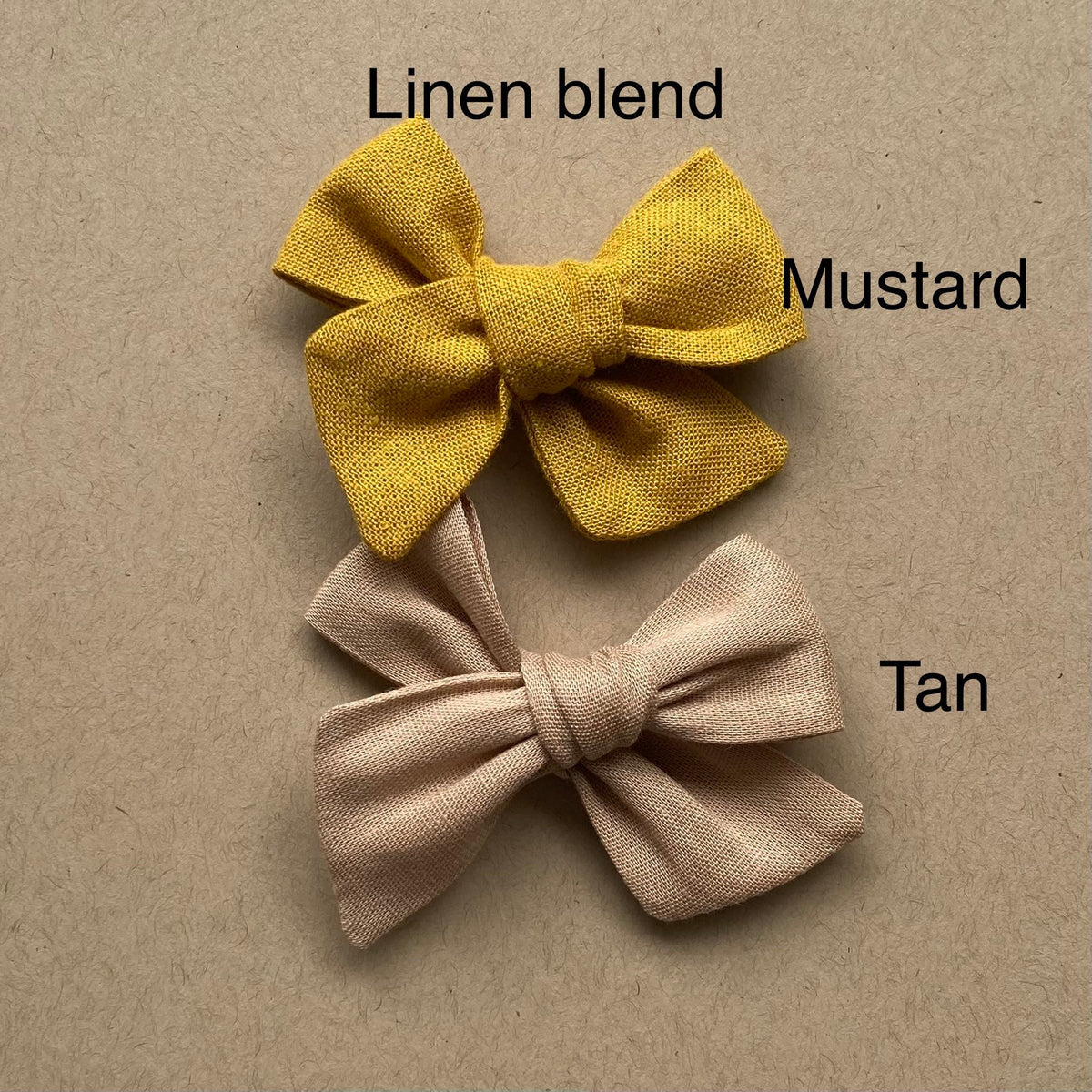 Linen Baby Bow Headband or Hair Clip - Made in USA