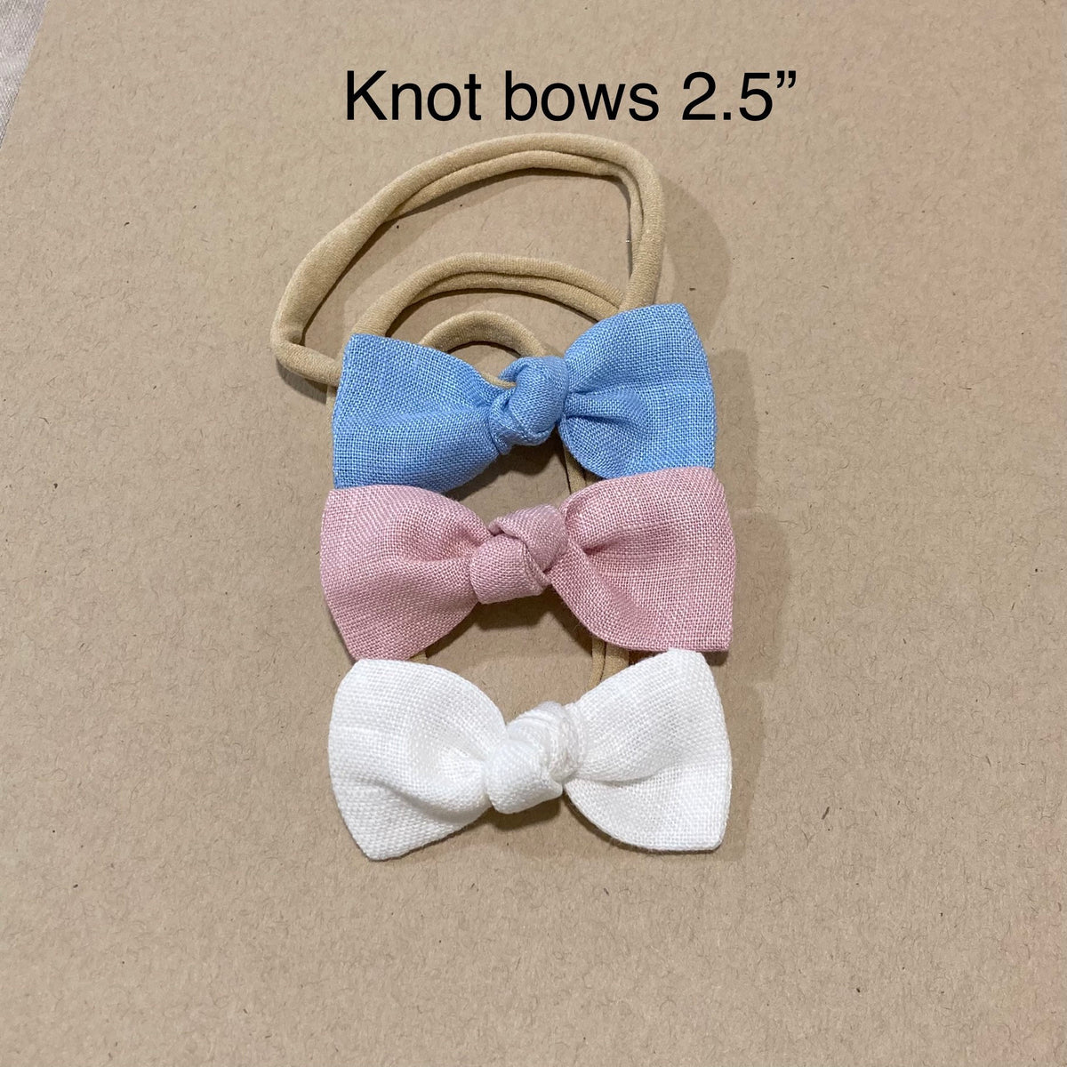 Linen Baby Bow Headband or Hair Clip - Made in USA