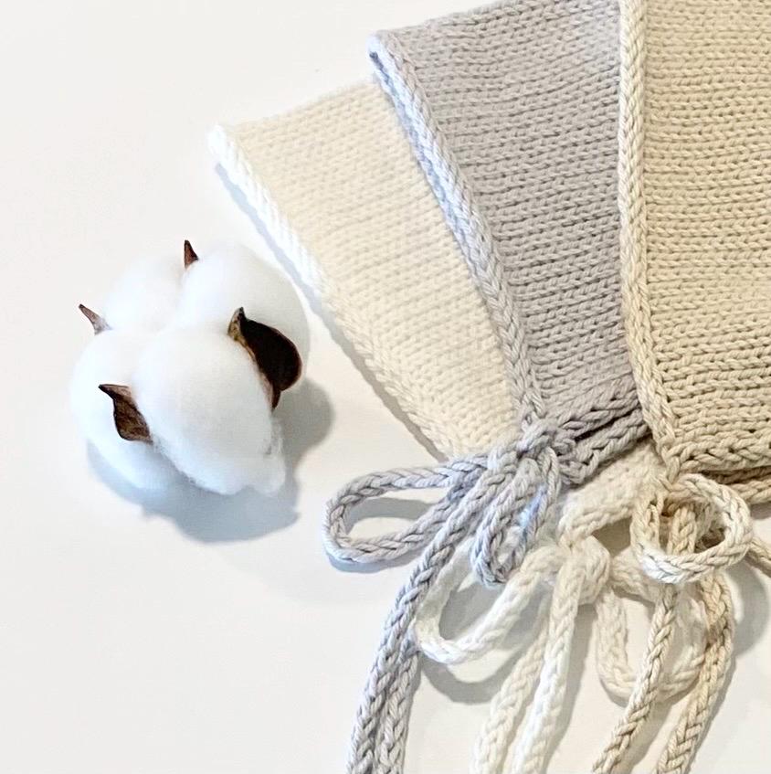 Handmade Cotton Baby Bonnet: Soft & Cozy - Made in USA