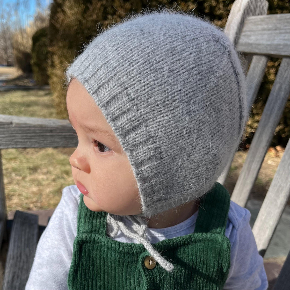 Angora Alpaca Knit Baby/Toddler Bonnet: Handmade Winter Hat