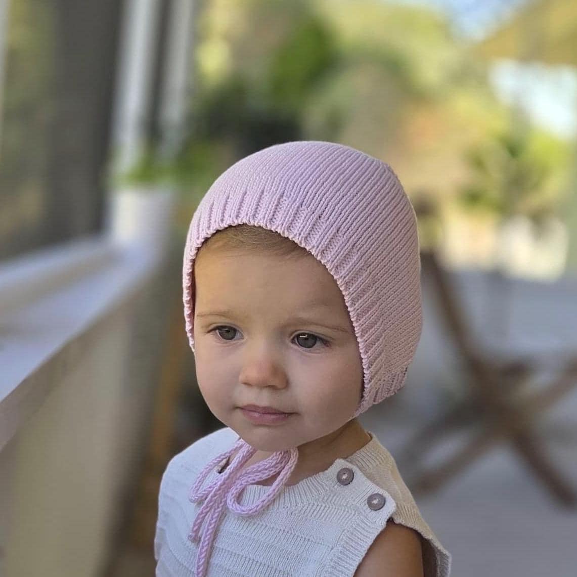 Handmade Cotton Baby/Toddler Bonnet: Breathable Seamless.