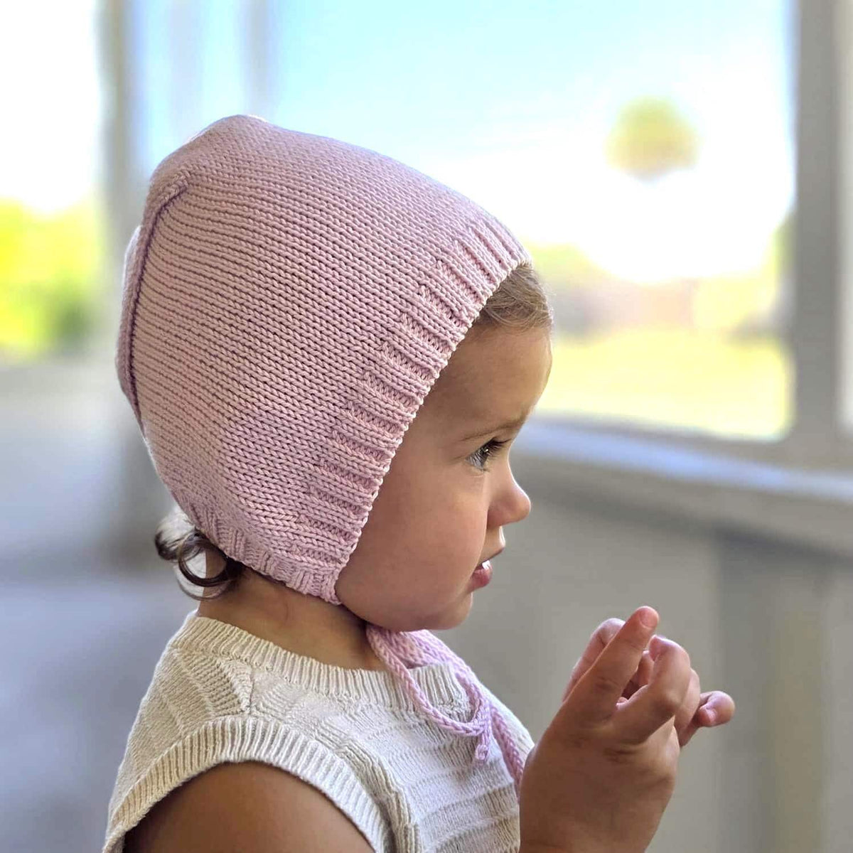 Handmade Cotton Baby/Toddler Bonnet: Breathable Seamless.