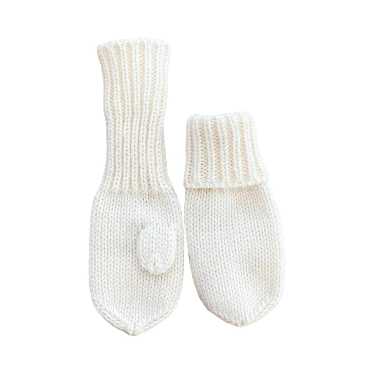 Handmade Cashmere Toddler/ Baby Hat & Mittens Set with Pom-pom