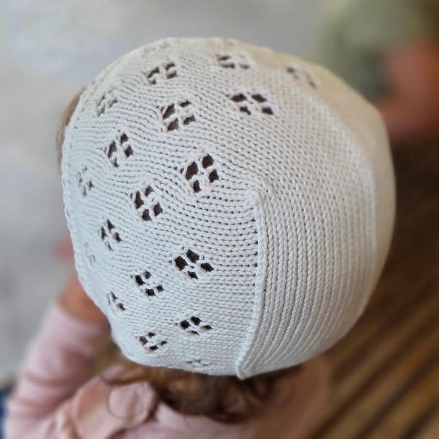 Handmade Cotton Baby Bonnet: Breathable Seam-Free. More colors available.