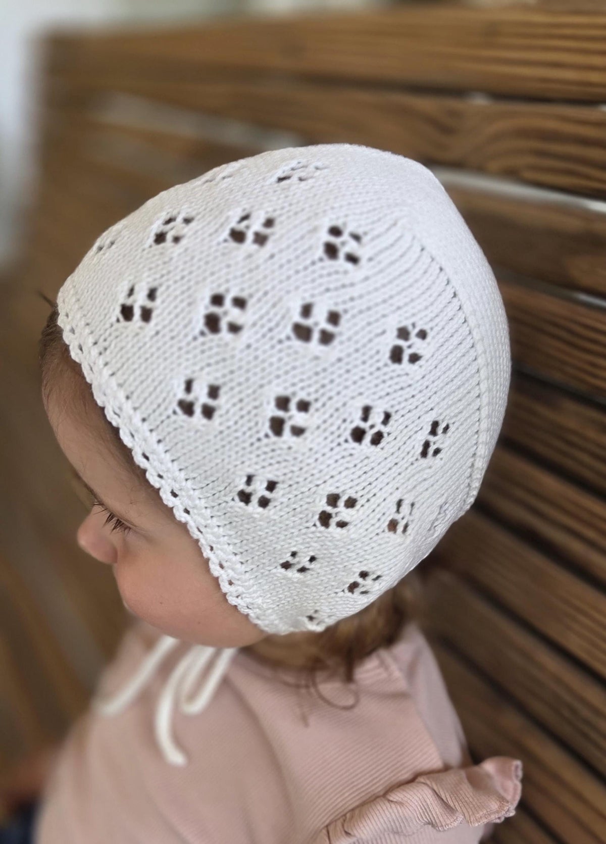 Handmade Cotton Baby Bonnet: Breathable Seam-Free. More colors available.