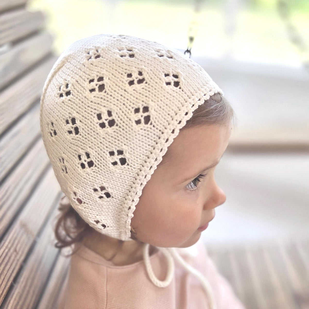Handmade Cotton Baby Bonnet: Breathable Seam-Free. More colors available.