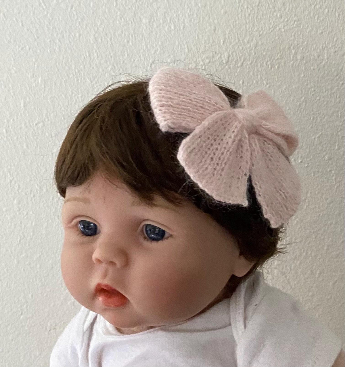 Handmade knit angora alpaca baby/children hair bows.