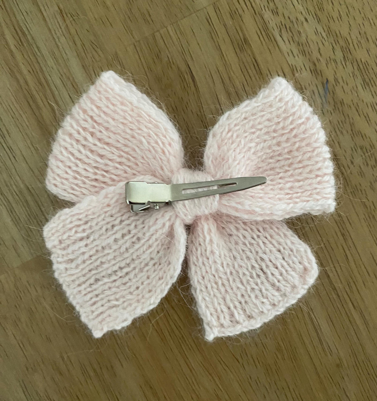 Handmade knit angora alpaca baby/children hair bows.
