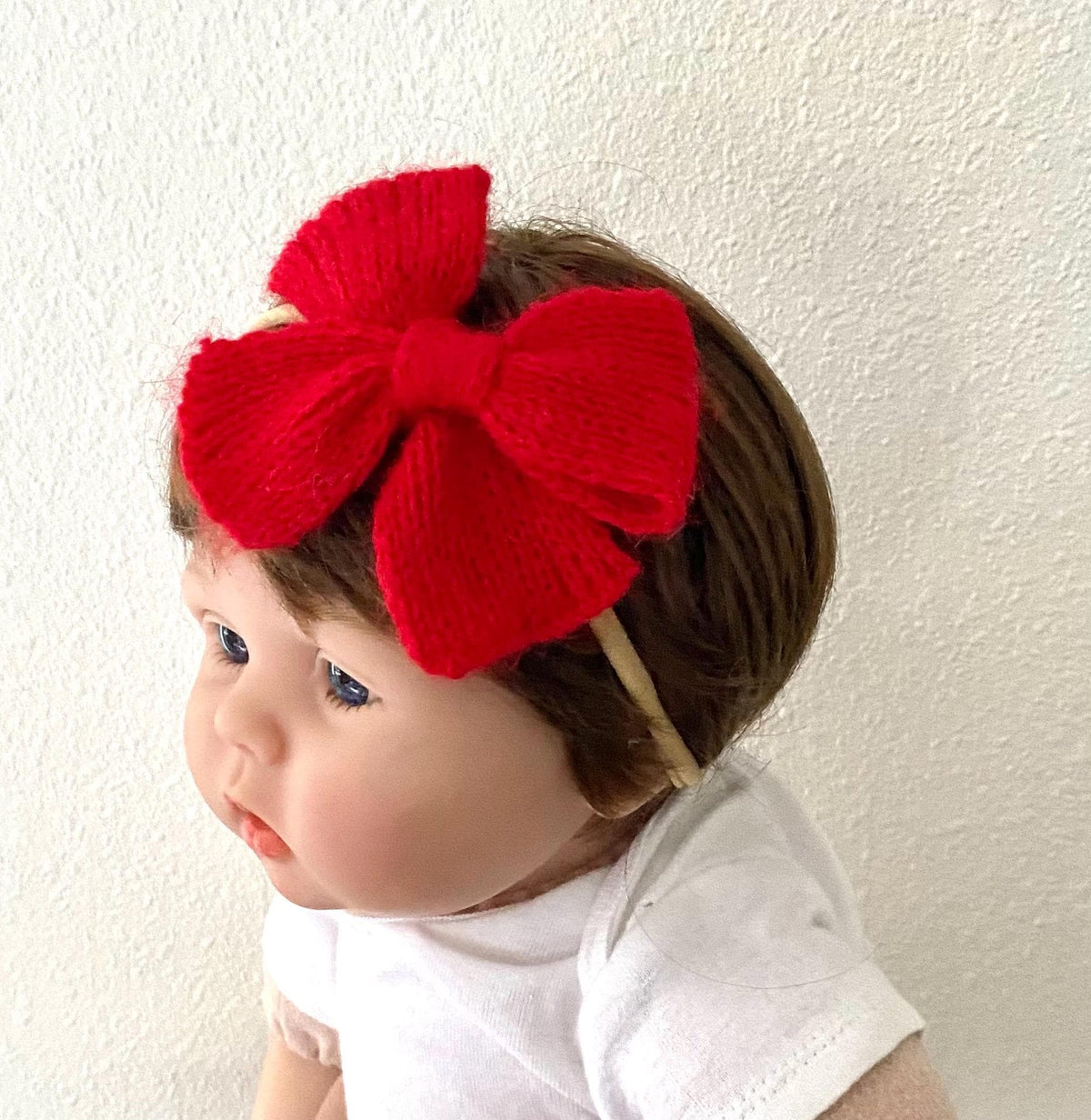 Handmade knit angora alpaca baby/children hair bows.