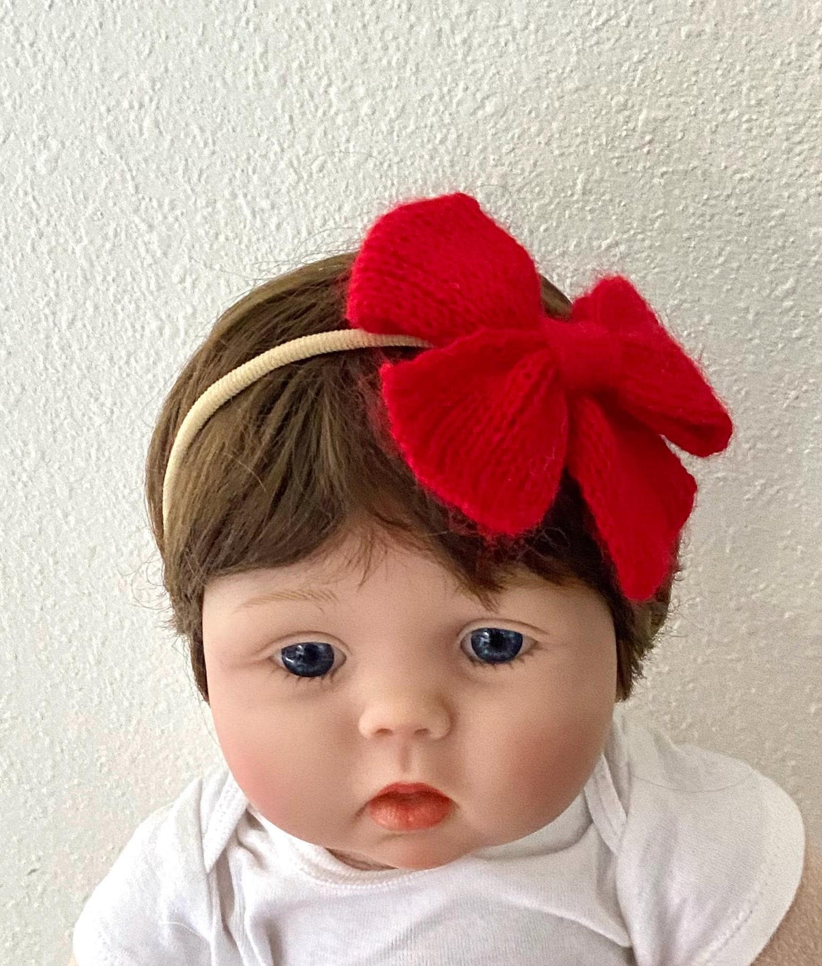 Handmade knit angora alpaca baby/children hair bows.