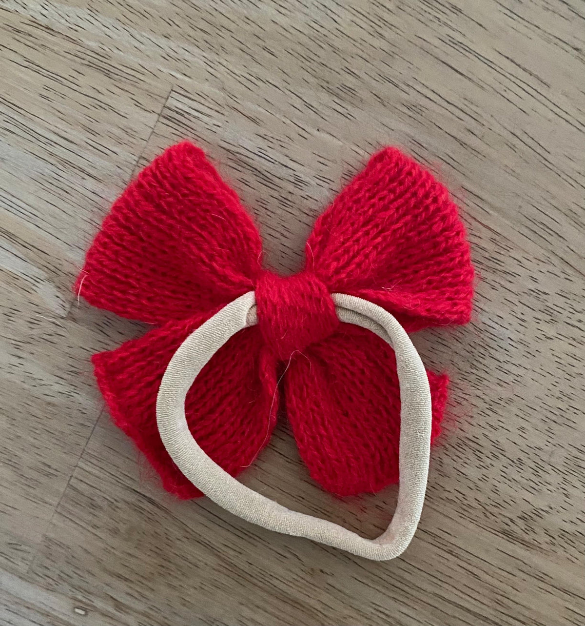 Handmade knit angora alpaca baby/children hair bows.