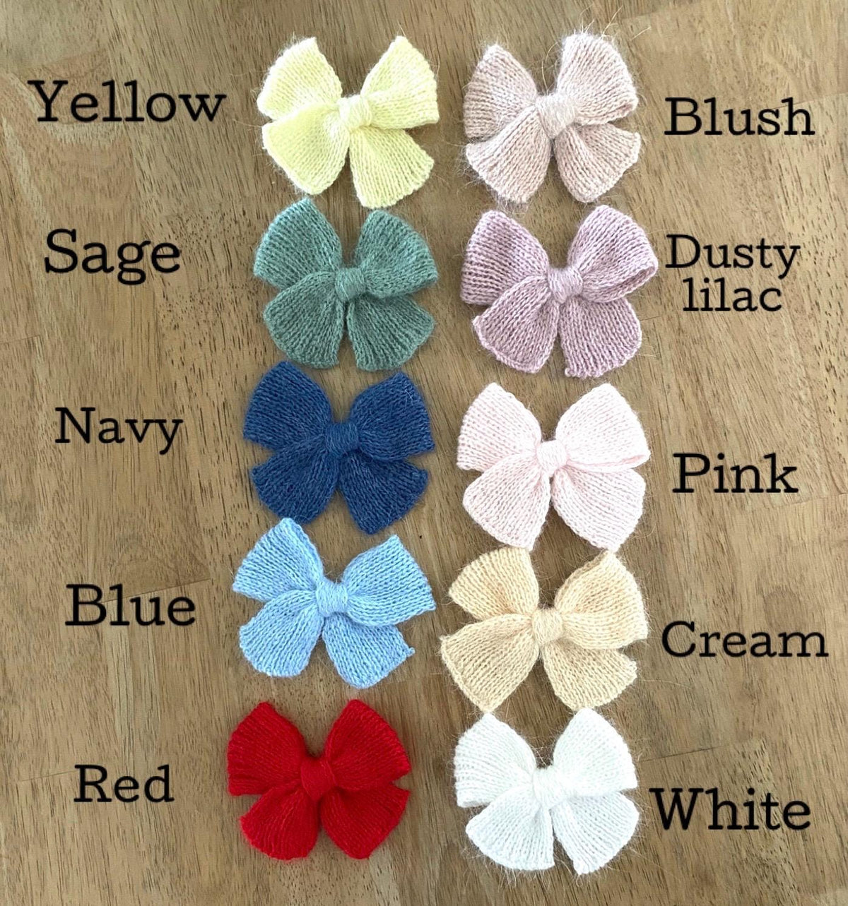 Handmade knit angora alpaca baby/children hair bows.