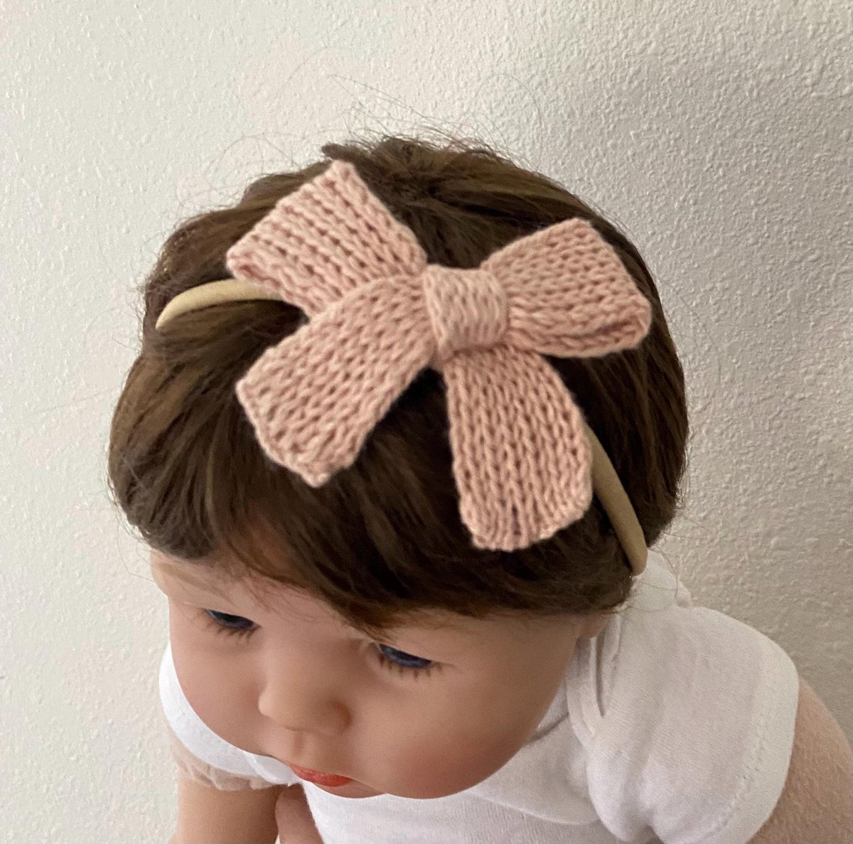 Knit Baby Bow Headband: Soft Cotton Head Accessory