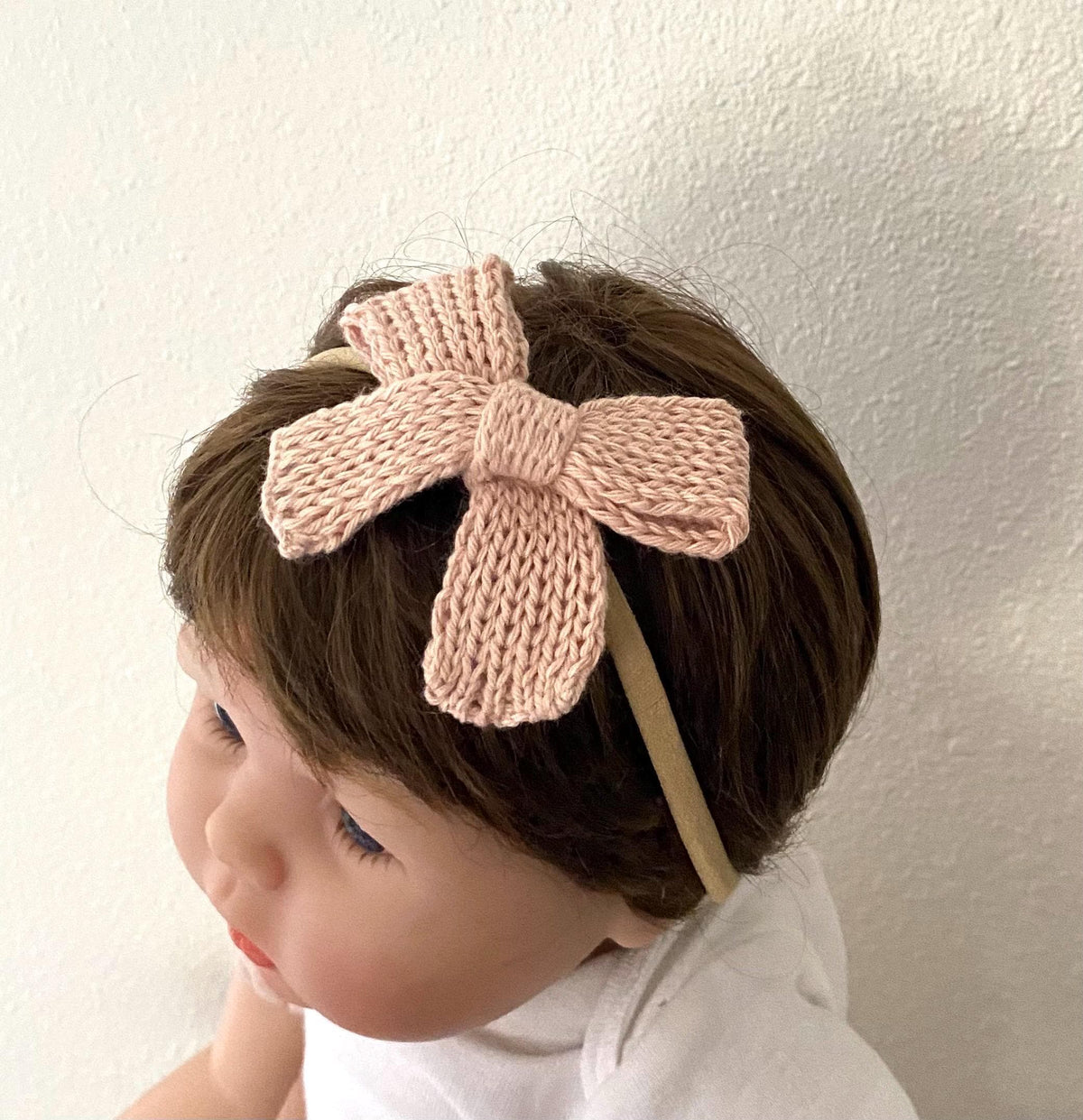 Knit Baby Bow Headband: Soft Cotton Head Accessory